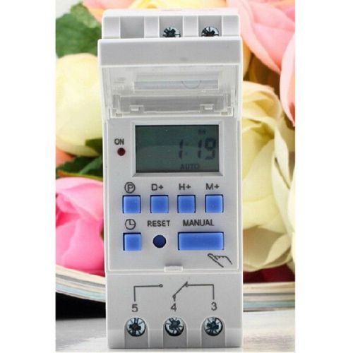 Din Rail Timer Switch Timing Control Plug Digital Programmable 220VAC 15A 168h