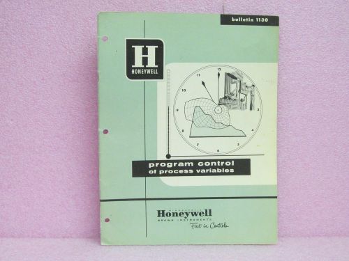 Honeywell manual program control of process variables instruction manual (1955) for sale