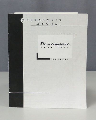 Powerware Prestige PowerPass Operators Manual
