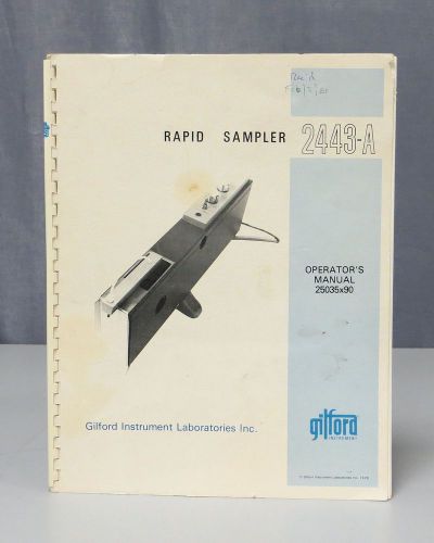 Gilford Radio Sampler Model 2443-A Operators Manual