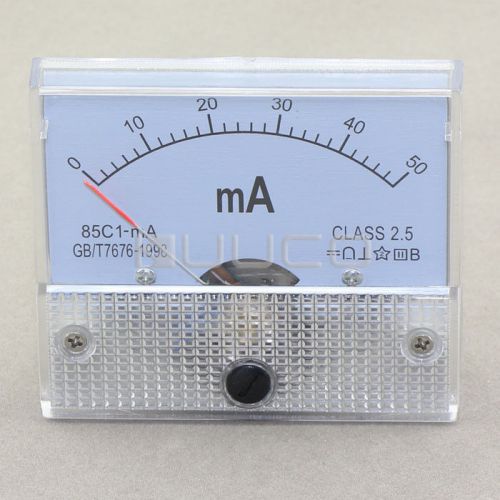 New 85C1-mA Analog Panel Amperemeter 0~50MA Class-2.5 Current Monitor Tester