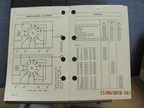 CORNELL-DUBILIER MANUAL RDA,B,C;RDRM: Decade Resistors - Instruction #19401