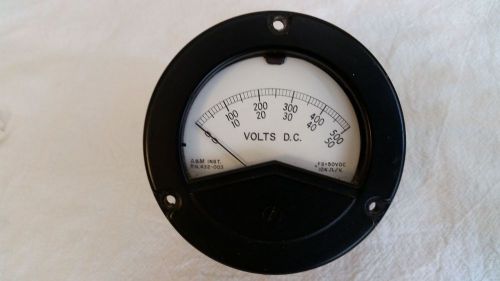 Vintage A&amp;M Instruments Volts DC Panel Meter 432-003 A&amp;M Volt DC meter gauge 50