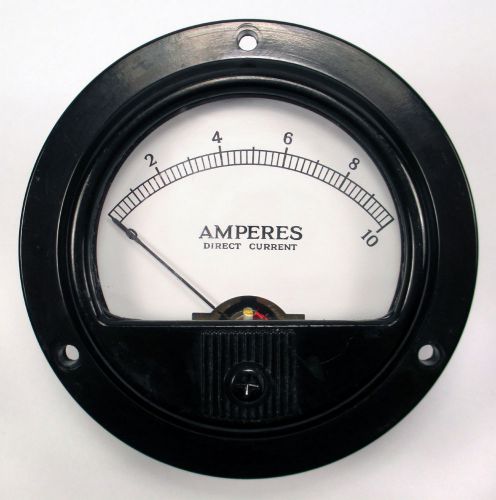 Triplett Panel Meter Amperes 0-10 DC Amps 3.5&#034; Round