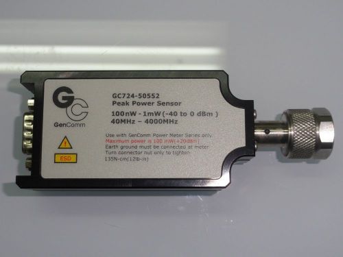 Gen Comm , GC724-50552  Peak Power Sensor, 40MHz- 4000MHz, -40 dbm- 0dBm, +20dBm