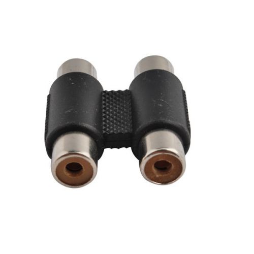 Dual rca female to jack female adapter coupler av extension adapter connector for sale
