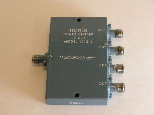 Narda 4312-4 Wilkinson Power Divider, 4-Way, 1-2 GHz, SMA(f)-all ports.
