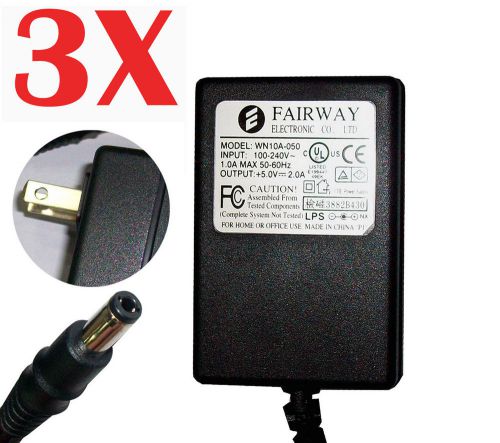 Lot 3 fairway 5v 2a us dc switching power supply wn10a-050 barrel 5.5x2.5mm us-a for sale