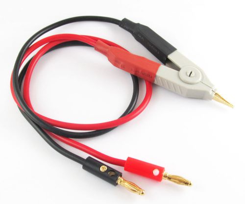 1set alligator kelvin clip to gold plated banana plug smd silicon test lead 50cm for sale