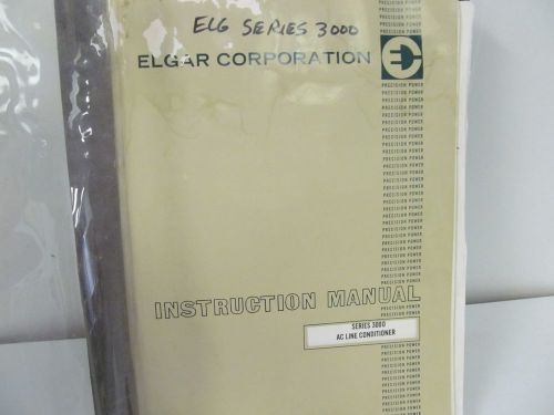 Elgar 3000 ac line conditioner instruction manual w/schematics for sale