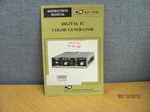 B+K MODEL 1246: Digital IC Color Generator - Instruction Manual #17301