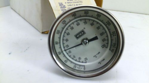 WIKA Bimetal Thermometer 3&#034; Back Connected  1/2&#034; NPT