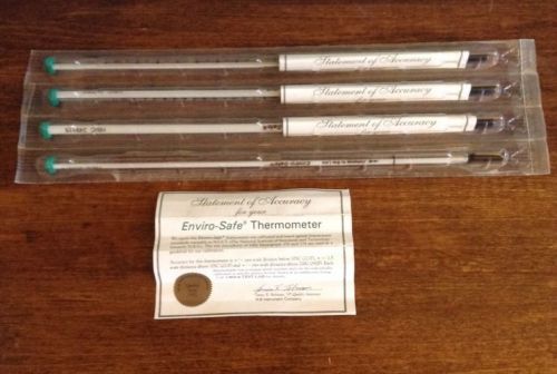 Lot 4 Enviro-Safe Thermometers 1995 -20 To +110 C 30mm