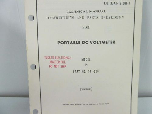Hickok 14 Portable DC Voltmeter Technical Manual w/schematic