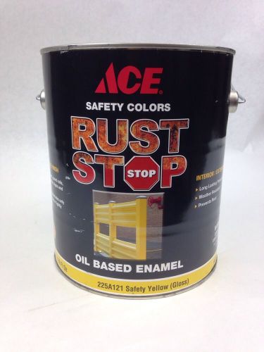 Gallon saftey yellow oil bases rust stop paint gloss enamel int / ext 19wp.2a for sale