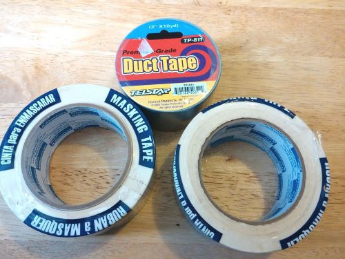 Tyco adhesives masking tape 2&#034;x 60yds (x2) + telstar  premium grade duct tape for sale