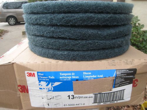 3M  Cleaner  Pads 13 inch Case of 5  Blue Made USA