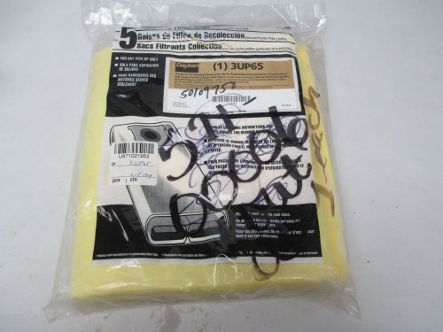 LOT 5 NEW DAYTON 3UP65 VACUUM COLLECTION FILTER BAGS D296599