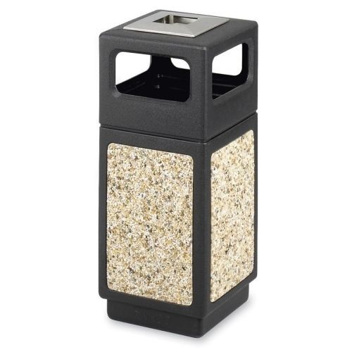 Safco 9470nc aggregate receptacle 15 gal 13-3/4inx13-3/4inx32-3/4in bk for sale