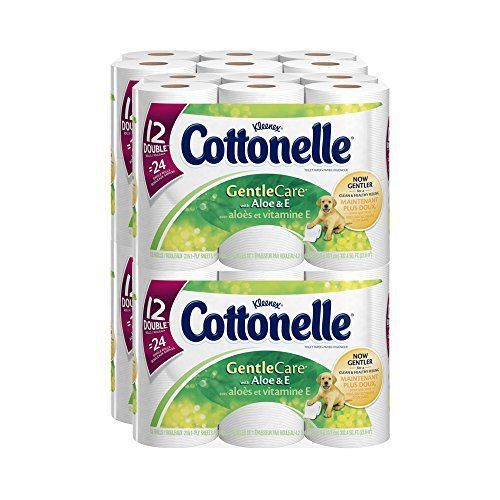 Cottonelle Gentle Care Toilet Paper with Aloe and E, Double Roll, 12 Count New