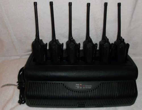 6 Motorola CP200 Portable Radios With Gang Charger Fire EMS Police Taxi Security