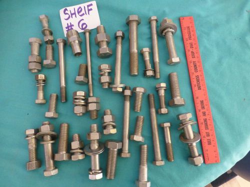 Lot of Misc 80 Large Stainless steel apx (19) Nuts (34) Bolts and (27) Washers