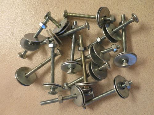 (14) Carriage Bolts Kit 3/16-20 x 3&#034; with Nuts + 2 Oversized Washers pr,  Qty 14