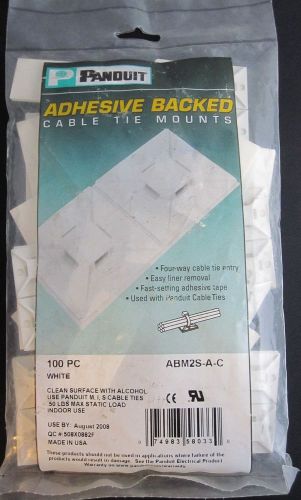 100 PANDUIT ABM2S-A-C WHITE ADHESIVE BACKED CABLE TIE MOUNTS S4A