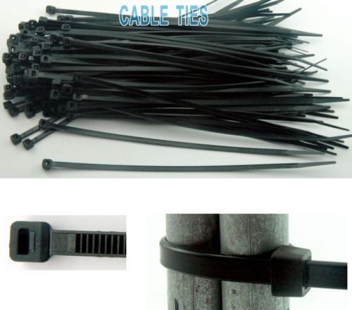 100pcs cable zip ties black long 250mm 9.8&#034; width 4.8mm locking nylon pack ing for sale