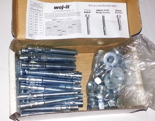 (25) wej-it ankr-tite wedge anchor at1233  1/2&#034; x 3 3/4&#034; (12.7-95 mm)   25pc box for sale