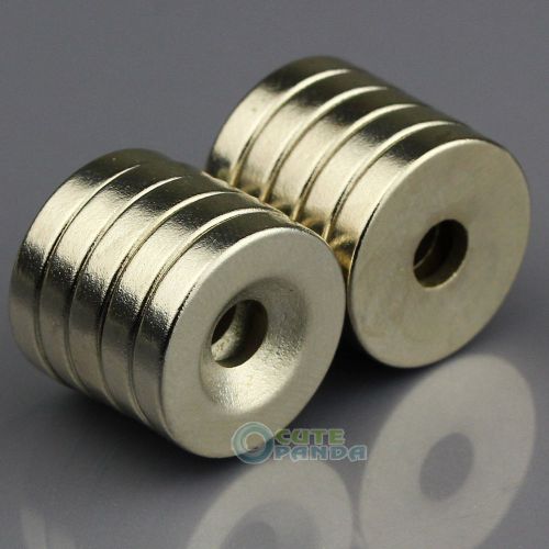 10x strong n50 round neodymium counter sunk magnets 15 x 3mm hole 3mm rare earth for sale