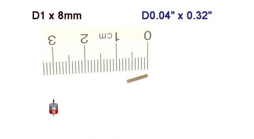 100 pcs of N52 Neodymium Cylinder Magnets D1 x 8mm