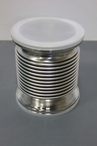 NEW HIGH VACUUM FLEXIBLE BELLOWS TUBE FITTING 4&#034; FLANGE (S19-3-2F)