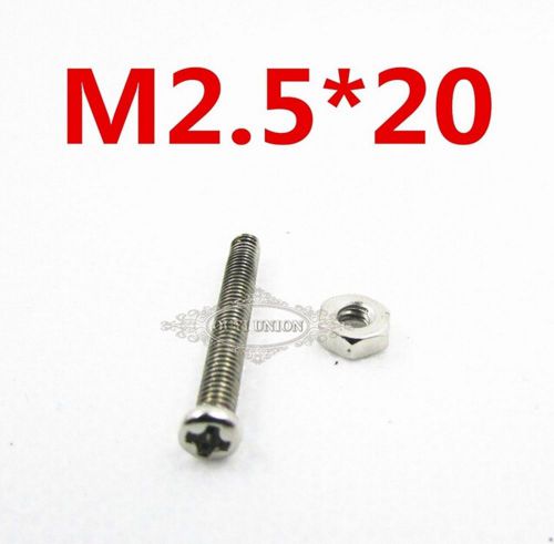 50PACK M2.5*20 Nuts &amp; Bolts Fit Steel Cheese Head Pozi Screw Fit PCB Board