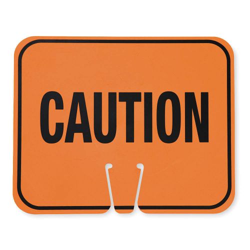 CORTINA 03-550-C - ABS Plastic Traffic Cone Sign &#034;CAUTION&#034; 11 &#034; W x 13&#034; H Orange