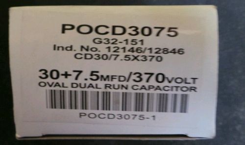 Packard pocd3075 30+7.5 mfd 370 volt oval dual run capacitor for sale