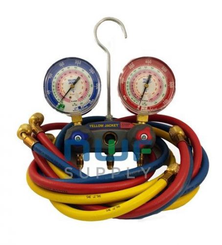 Yellow jacket titan 2-valve charging manifold gauge set with hoses 49867 for sale