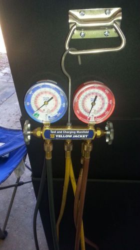 Yellow jacket hvac testing and charging manifold w/hoses and 1 ball valve for sale