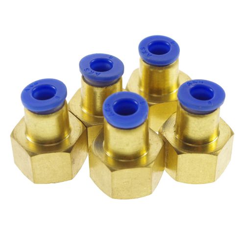Lot5 one touch push in tube straight union connector female bspt 3/8&#034; to 6mm for sale