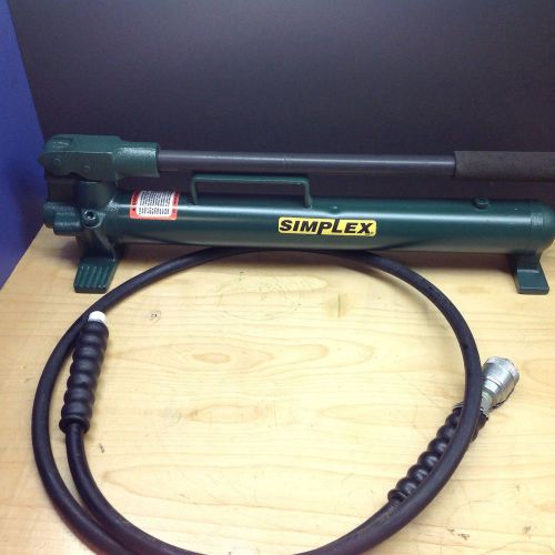 Simplex p41 hand pump single stage 10,000 psi 6&#039; hose ch604 coupler for sale