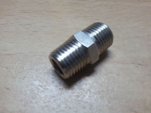 Brass Adaptor fitting 1/4 BSP male to 1/4 BSP male nickel plated