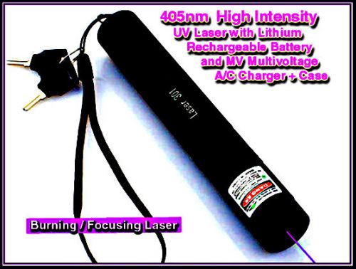 Ultraviolet 405nm UV Focusing Laser 110/220 charger+18650 Rechargeable Battery