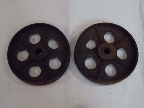 Pair of Vintage 9.5&#034;, 5-Spoke Iron Howe Brand P108 Casters in Great Shape
