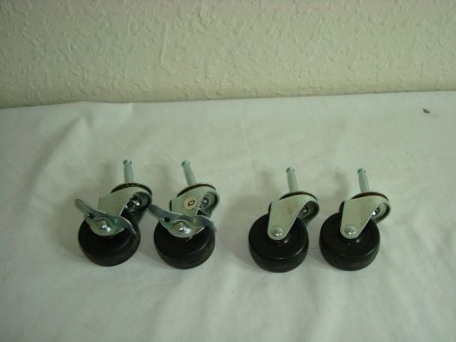 Set of 4 casters two have brakes two have no brakes 1-3/4in