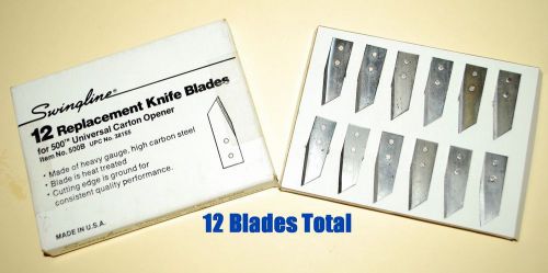 Box of 12 Swingline Replacement Knife Blades for Universal Carton Opener # 500B