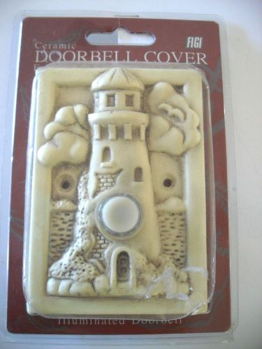 NEW Ceramic LIGHTHOUSE Doorbell Cover Illuminated Button Unused in Package
