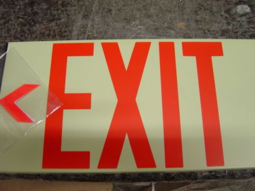 Self illuminating exit signs red for sale