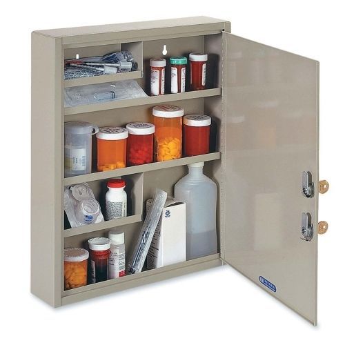 Mmf dual locking medical narcotics cabinet - 14&#034;x3.1&#034;x17.1&#034; - 4 x shelf- sand for sale