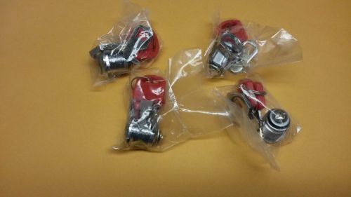 (4) alliance 5/8 cam locks for cabinets, drawers, mail box, etc.. 8 red keys for sale