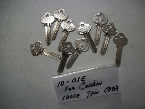 Locksmith LOT of 10, Key Blanks for CORBIN, O1E, ILCO 1001E, CO33